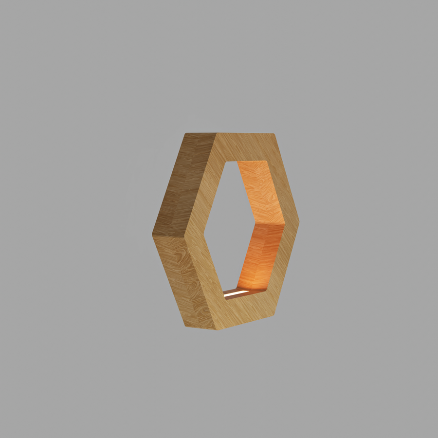 Handcrafted Oak Lamp - 015