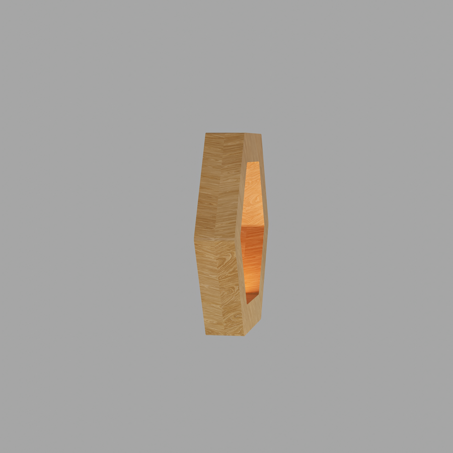 Handcrafted Oak Lamp - 015