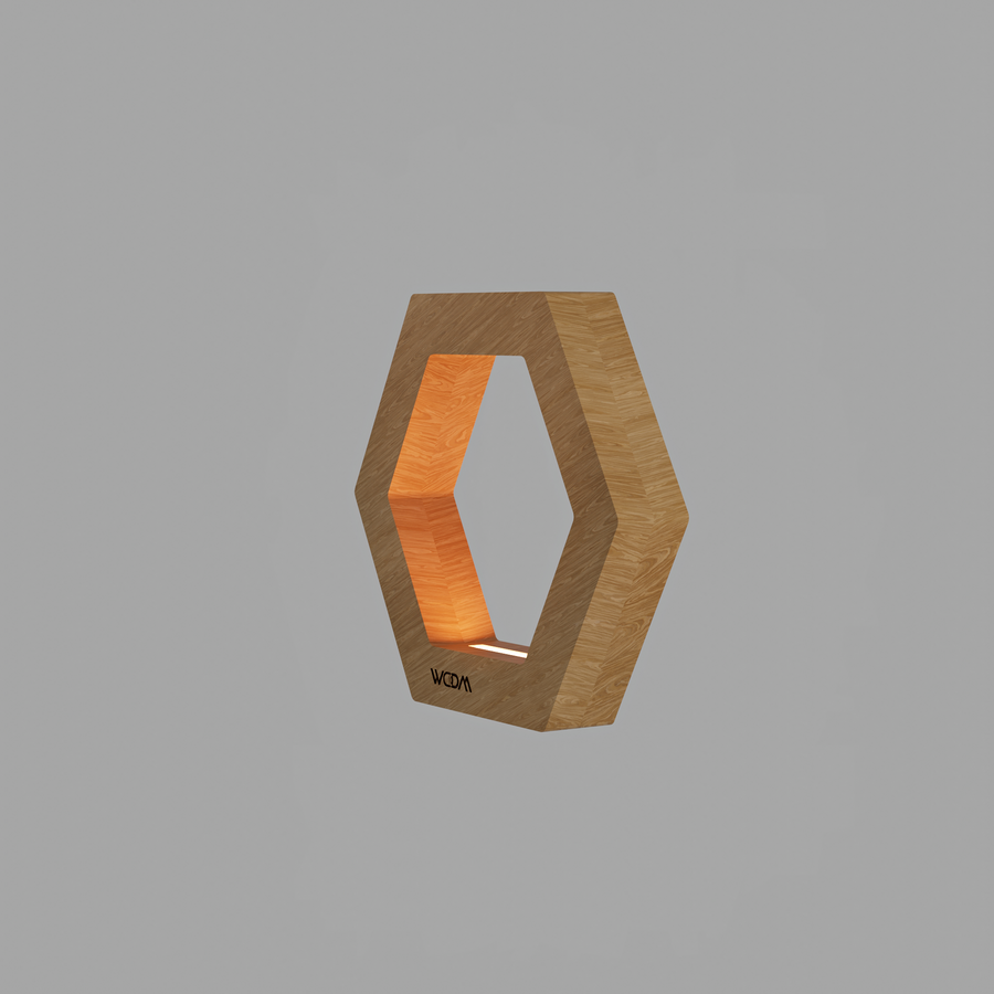 Handcrafted Oak Lamp - 015