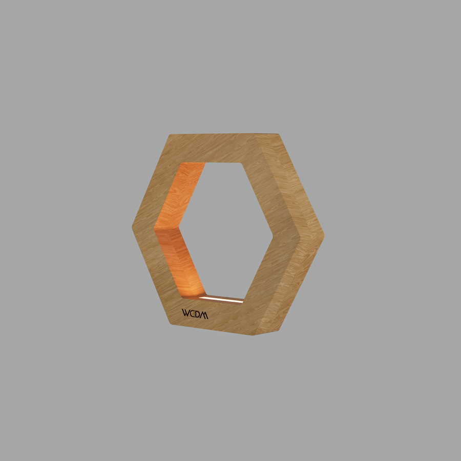 Handcrafted Oak Lamp - 015
