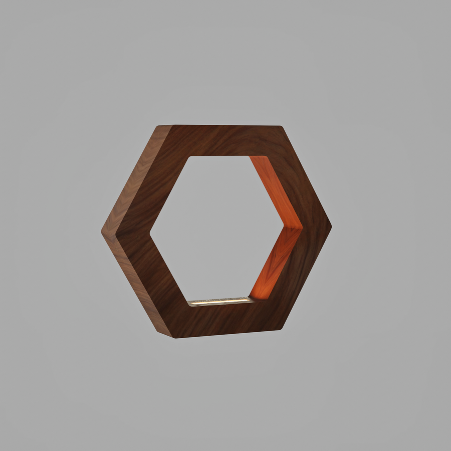 Handcrafted Walnut Lamp - 015