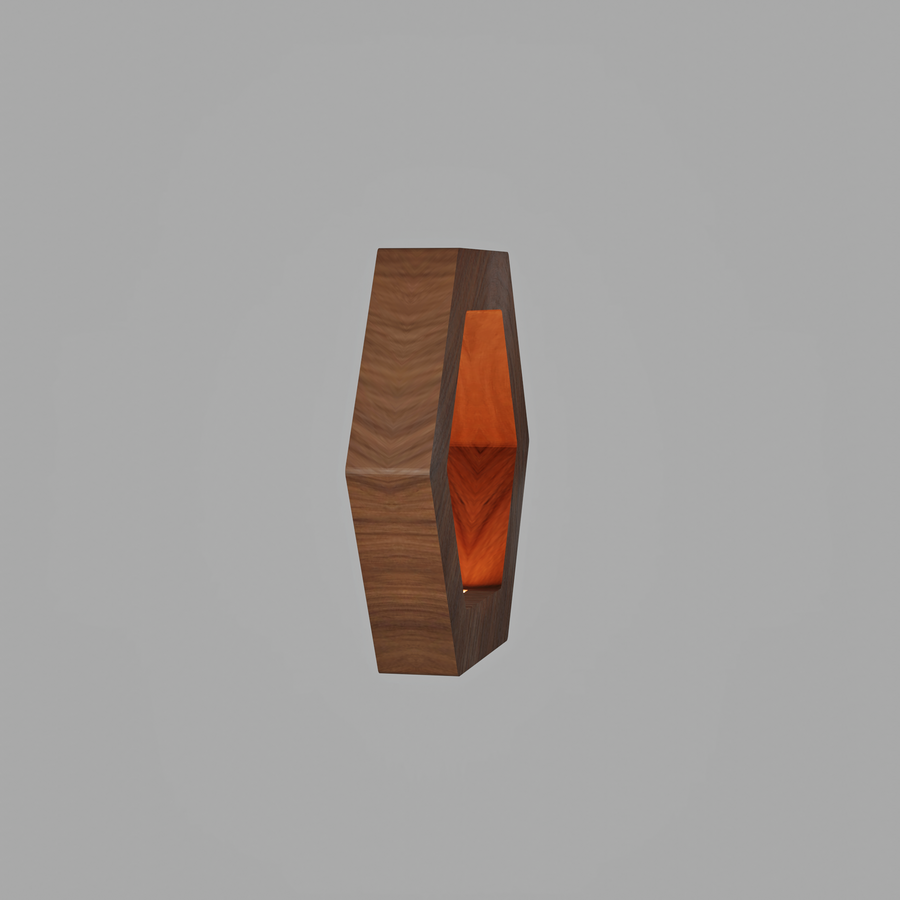 Handcrafted Walnut Lamp - 015
