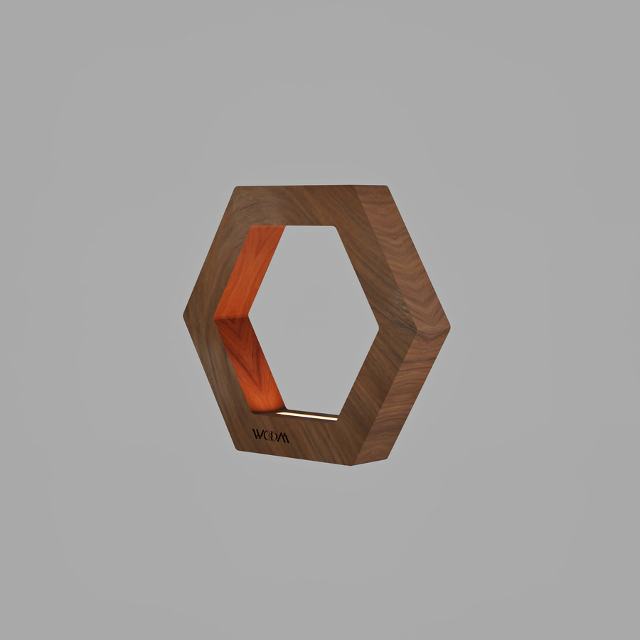 Handcrafted Walnut Lamp - 015