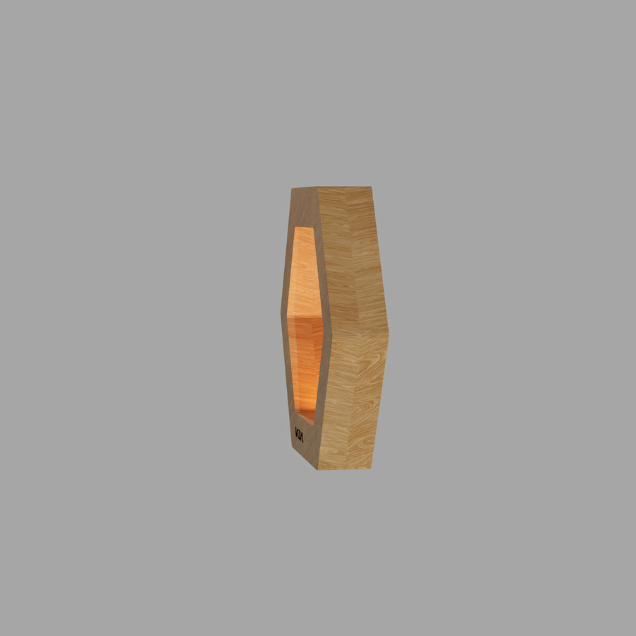 Handcrafted Oak Lamp - 015