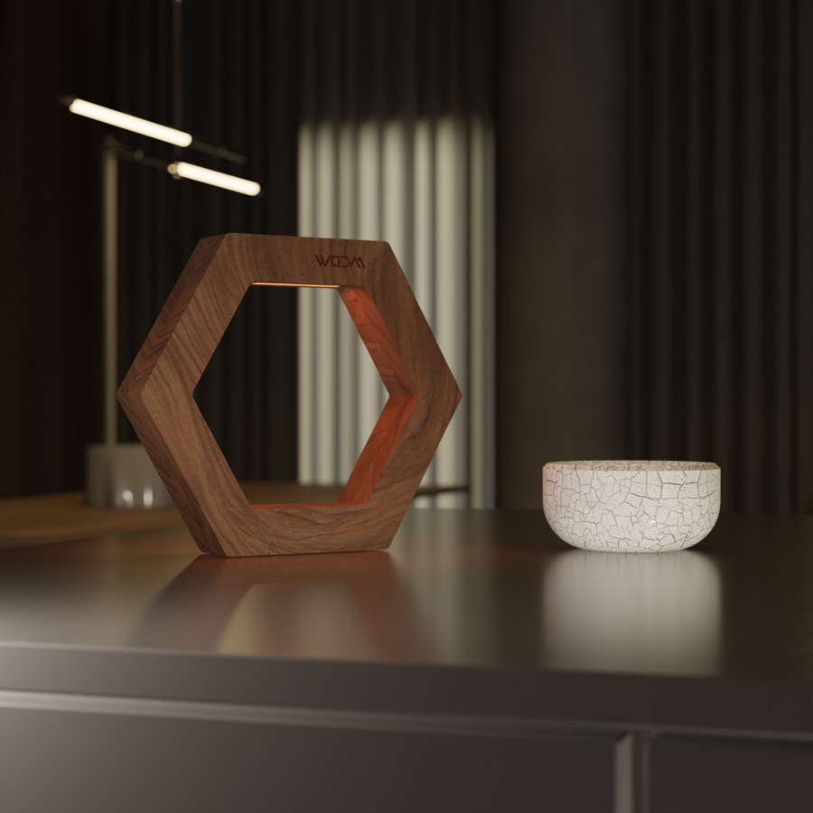 Handcrafted Walnut Lamp - 015