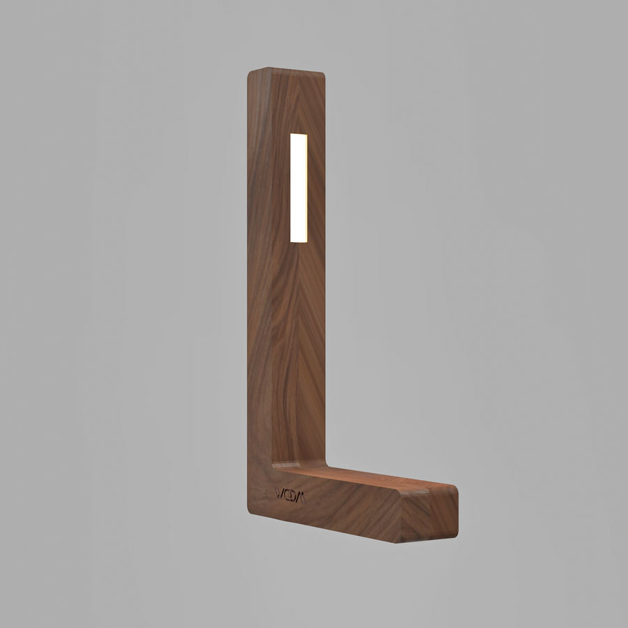 Handcrafted Walnut Lamp - 012
