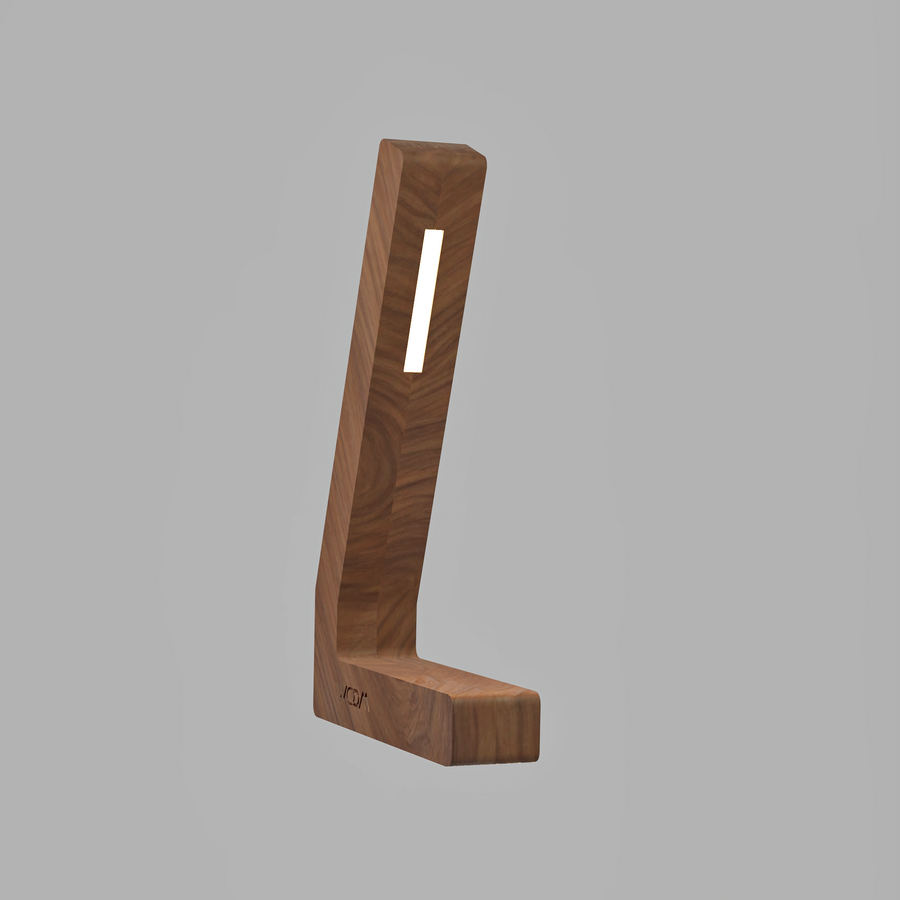 Handcrafted Walnut Lamp - 013
