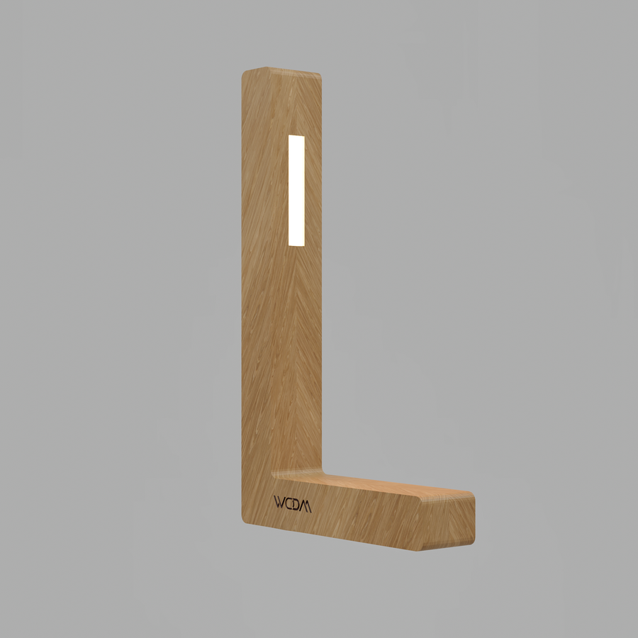 Handcrafted Oak Lamp - 012
