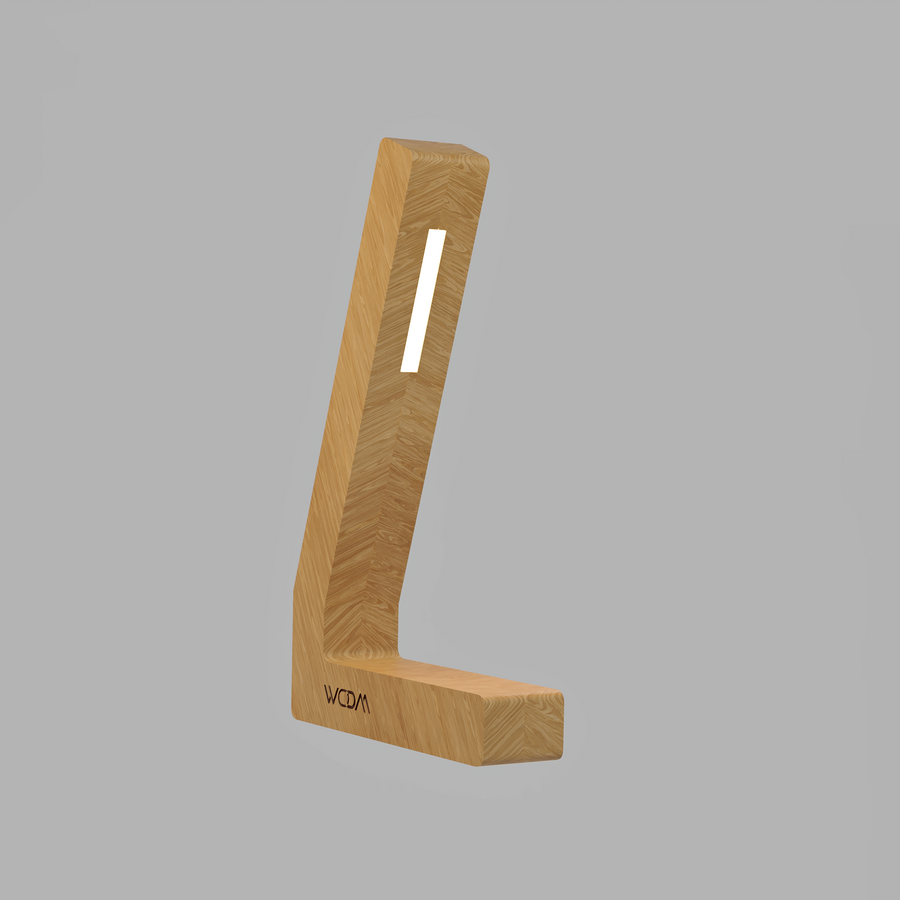 Handcrafted Oak Lamp - 013