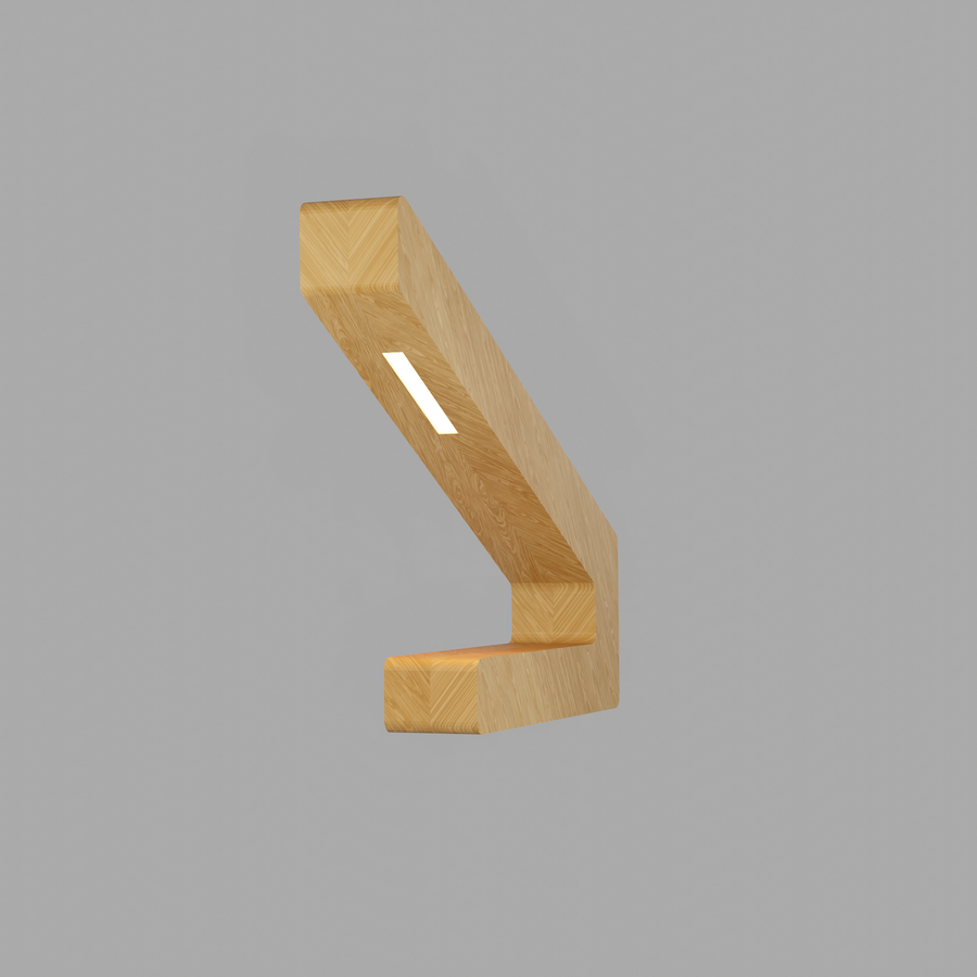 Handcrafted Oak Lamp - 014