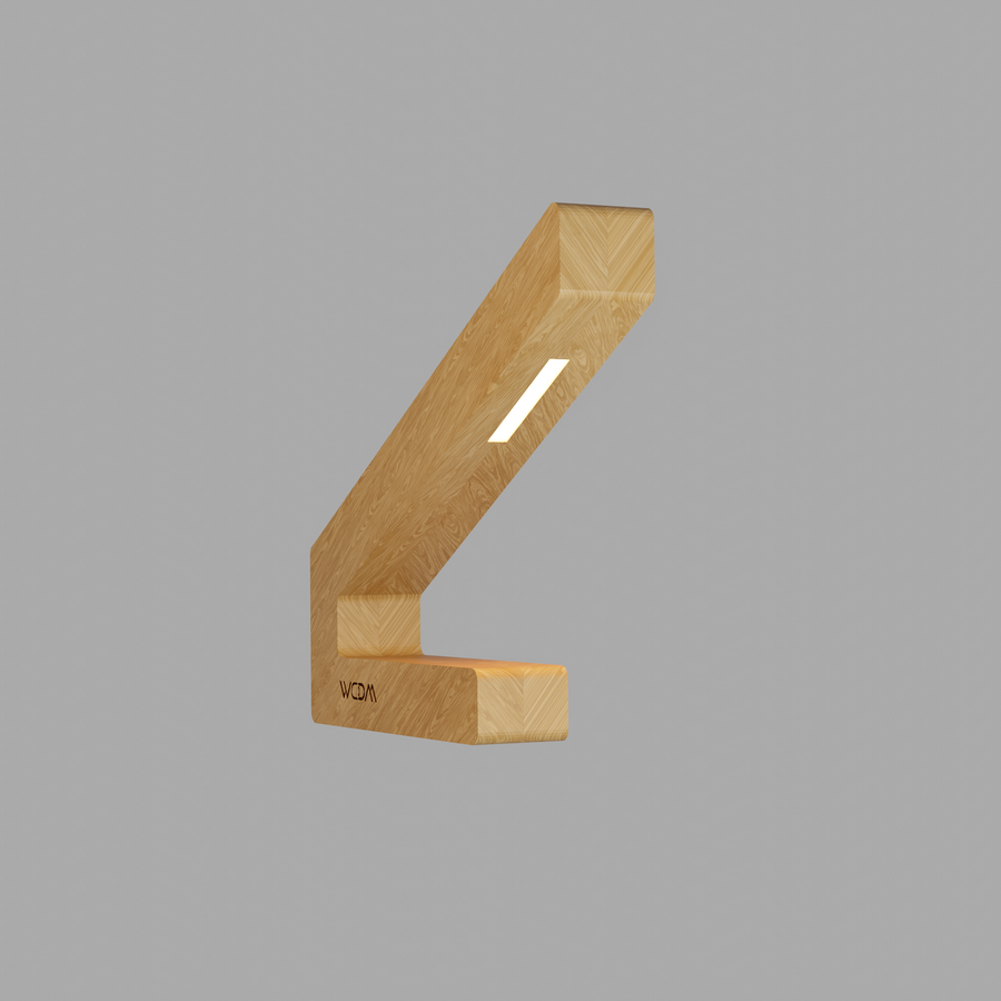 Handcrafted Oak Lamp - 014