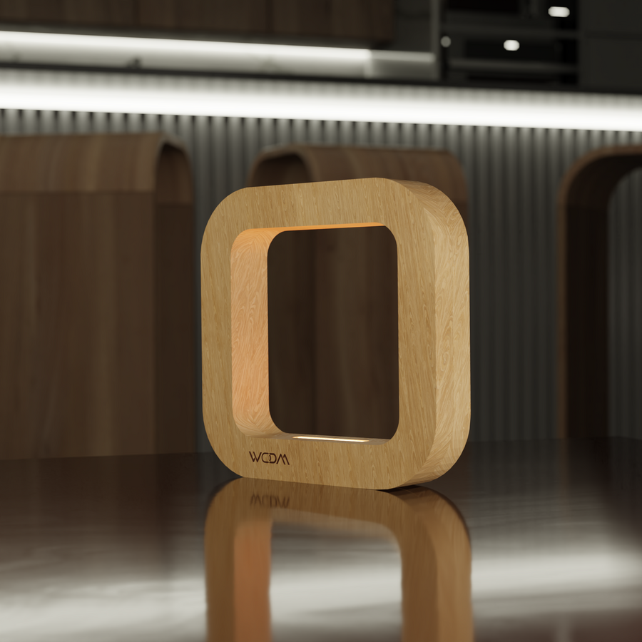 Handcrafted Oak Lamp - 016
