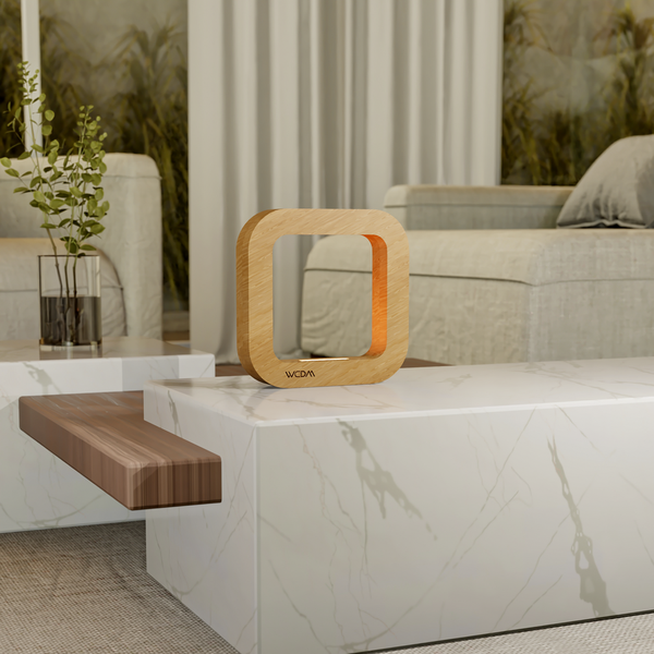 Handcrafted Oak Rotatable Square Wooden LED Lamp