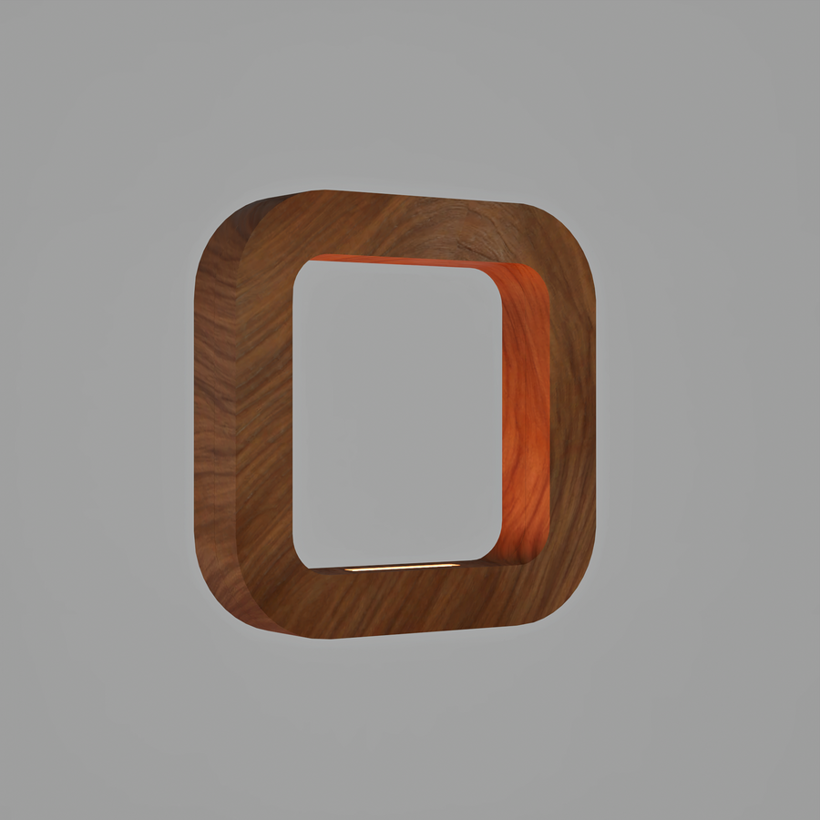 Handcrafted Walnut Lamp - 016