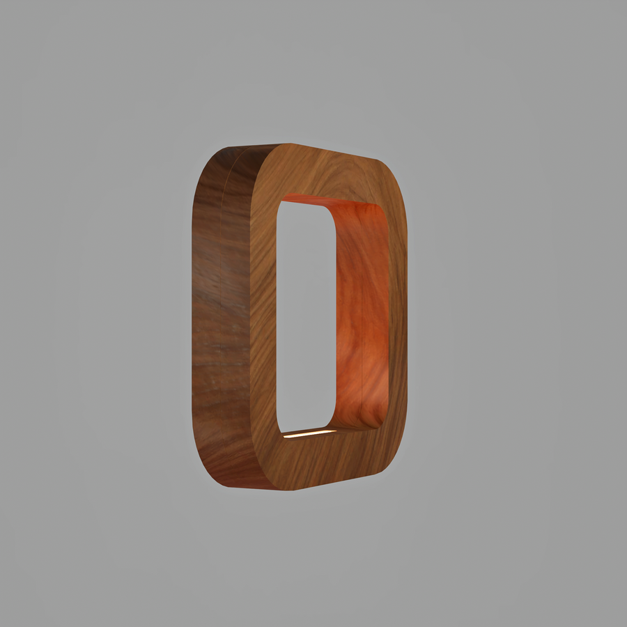 Handcrafted Walnut Lamp - 016