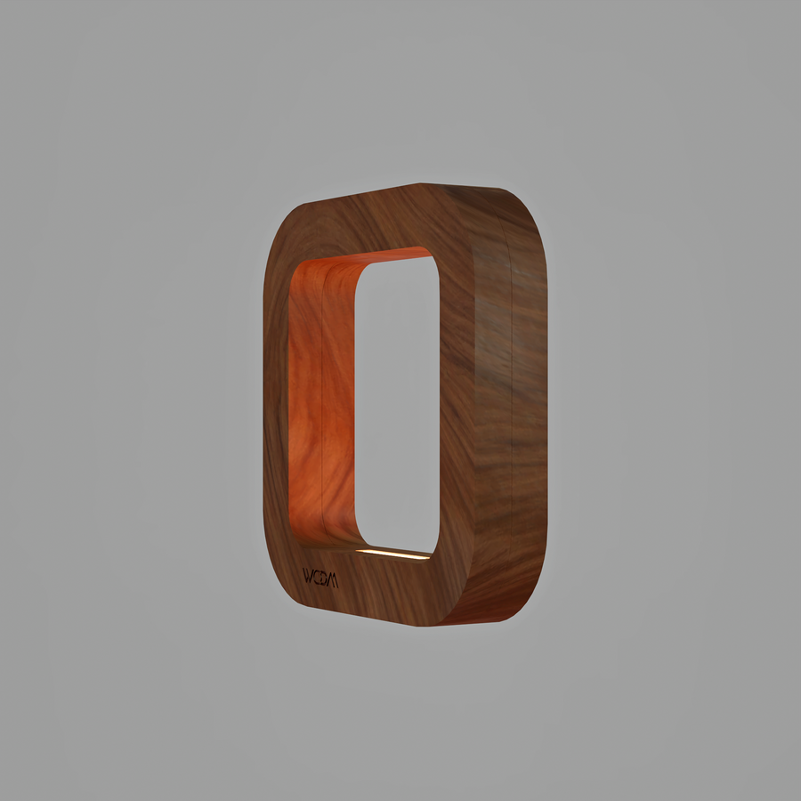 Handcrafted Walnut Lamp - 016