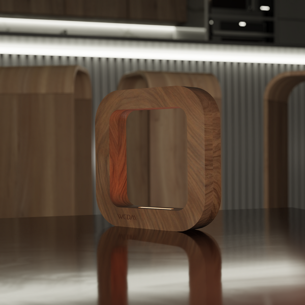 Handcrafted Walnut Lamp - 016