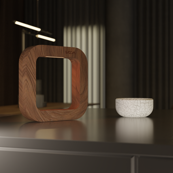 Handcrafted Walnut Lamp - 016