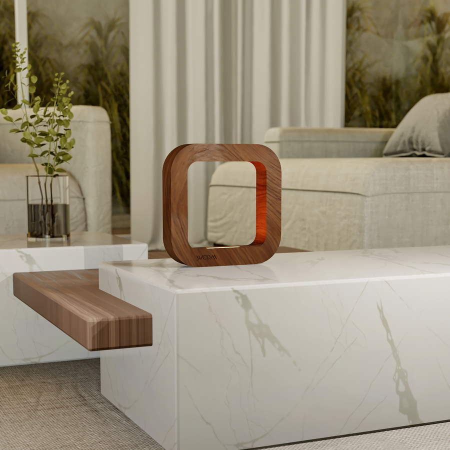 Handcrafted Walnut Lamp - 016
