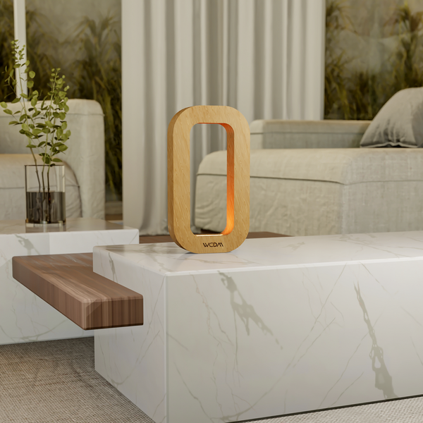 Contemporary Oak Oval Lamp