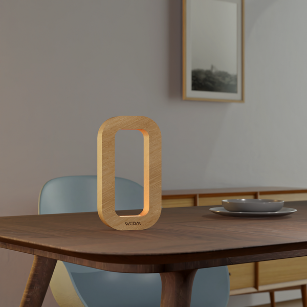 Contemporary Oak Oval Lamp