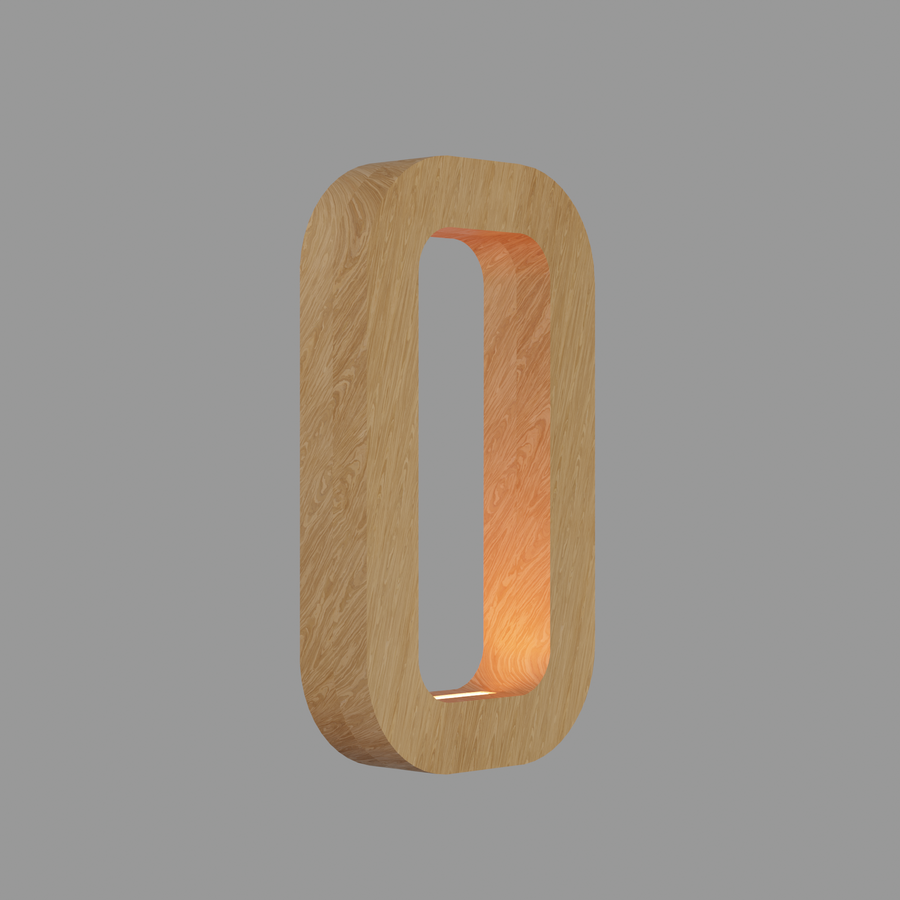 Handcrafted Oak Lamp - 017