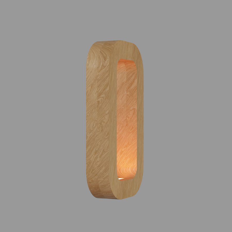 Handcrafted Oak Lamp - 017