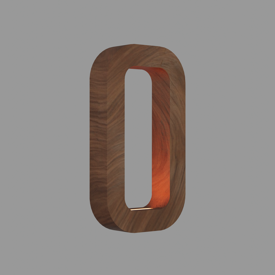 Handcrafted Walnut Lamp - 017