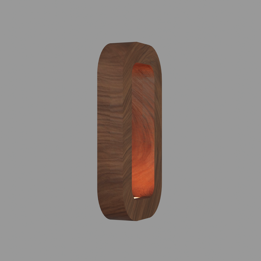 Handcrafted Walnut Lamp - 017