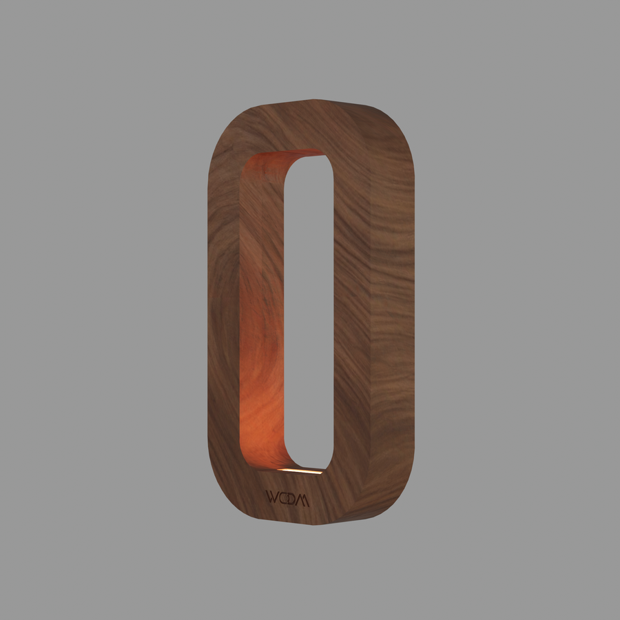 Handcrafted Walnut Lamp - 017