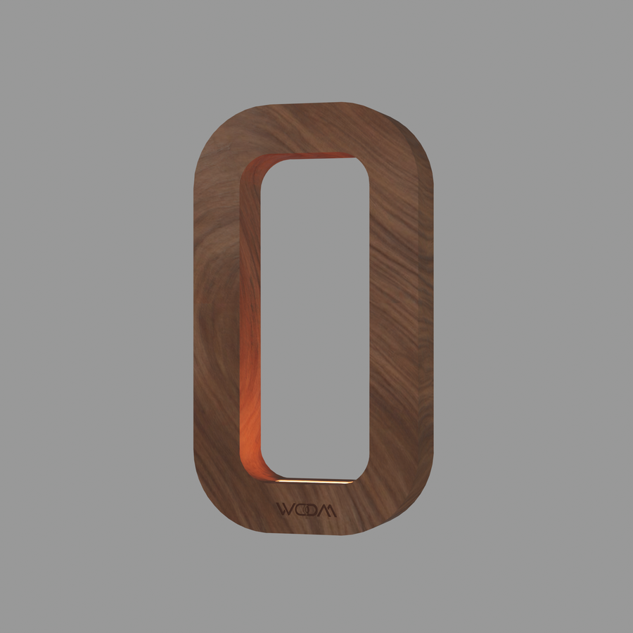 Handcrafted Walnut Lamp - 017