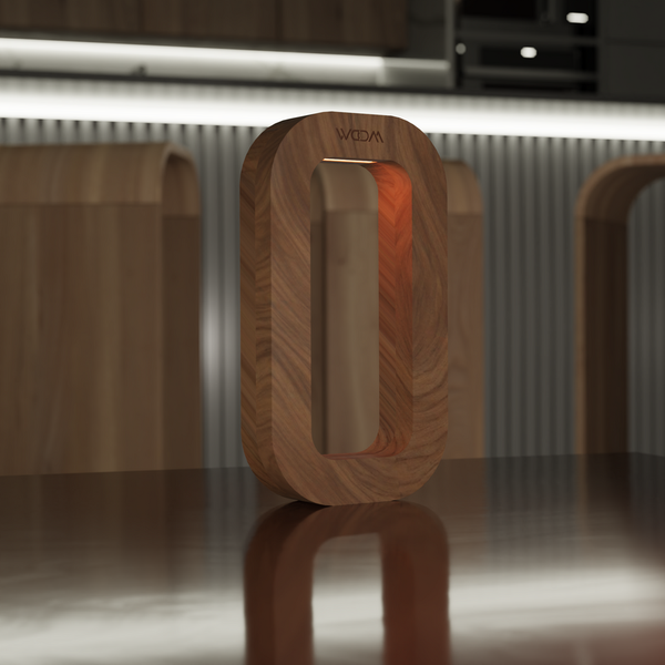 Handcrafted Walnut Lamp - 017