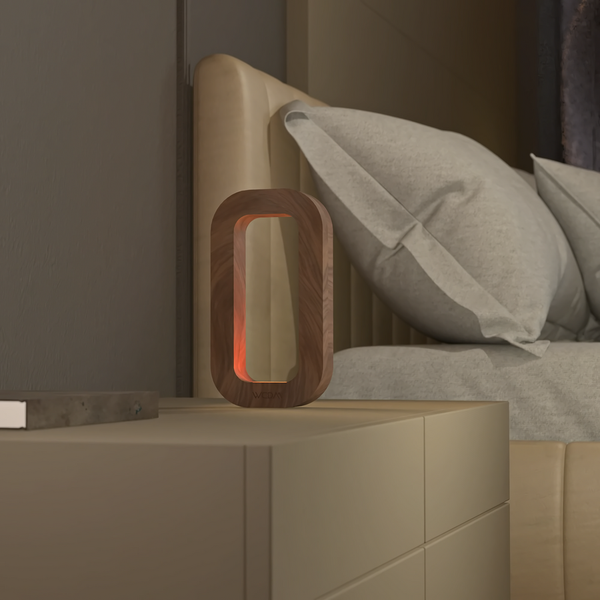 Contemporary Walnut Oval Lamp