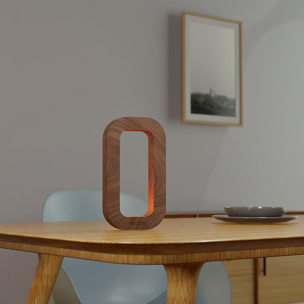 Handcrafted Walnut Lamp - 017