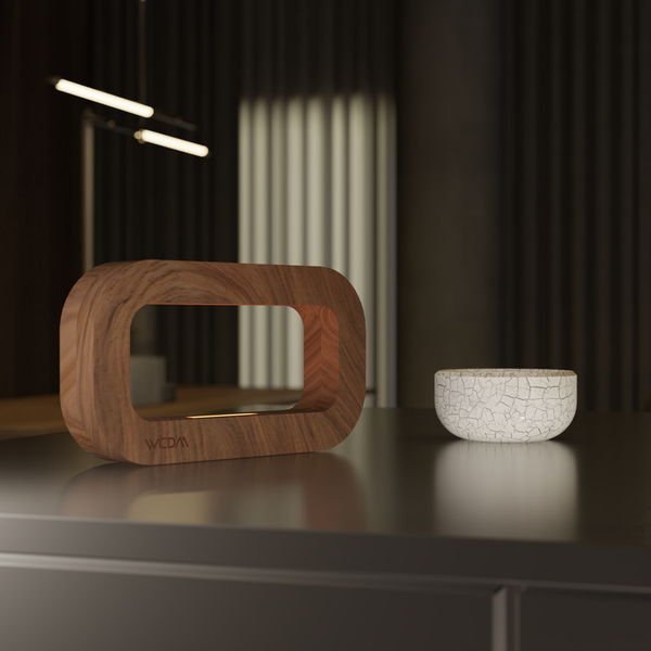 Handcrafted Walnut Lamp - 018
