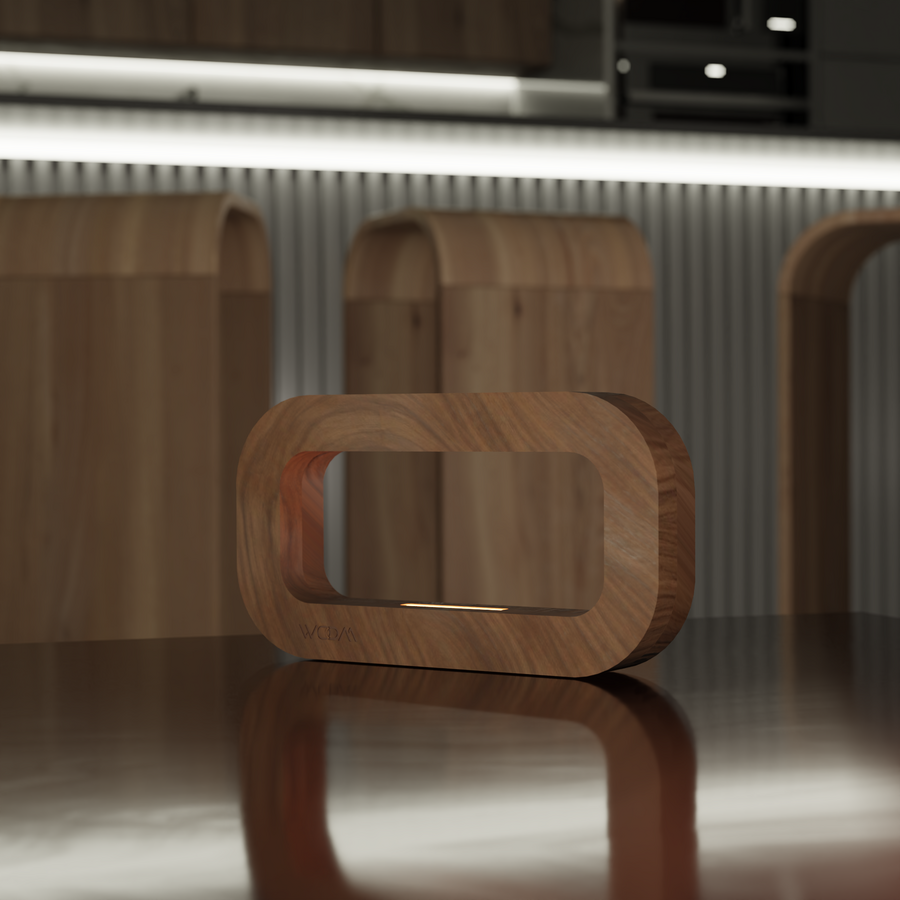 Handcrafted Walnut Lamp - 018