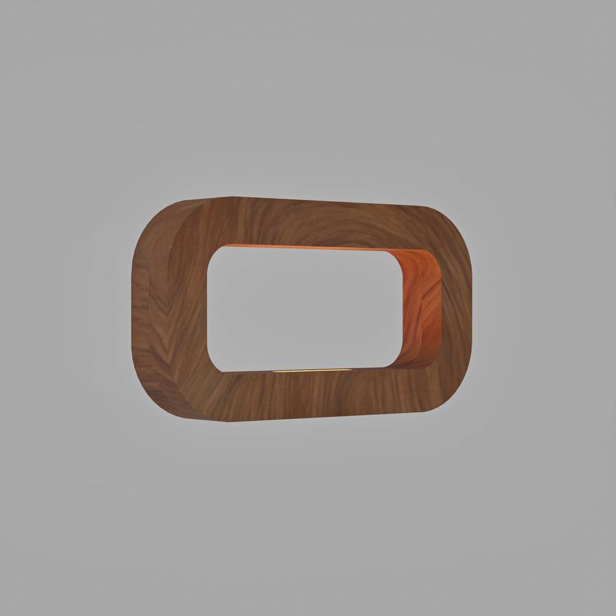 Handcrafted Walnut Lamp - 018