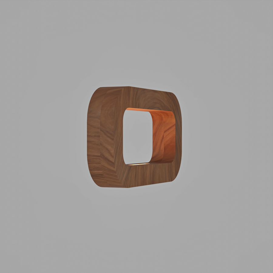 Handcrafted Walnut Lamp - 018