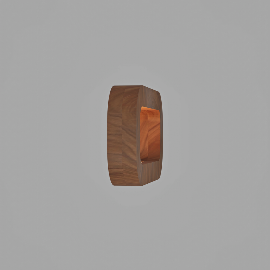 Handcrafted Walnut Lamp - 018
