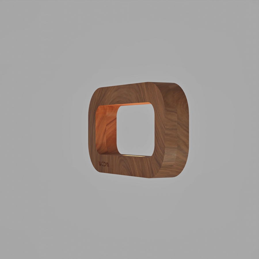 Handcrafted Walnut Lamp - 018