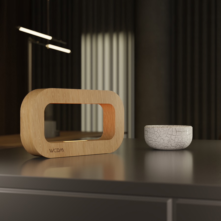 Handcrafted Oak Lamp - 018