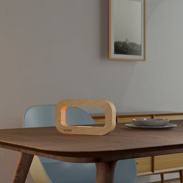 Handcrafted Oak Rotatable Rectangular Wooden LED Lamp