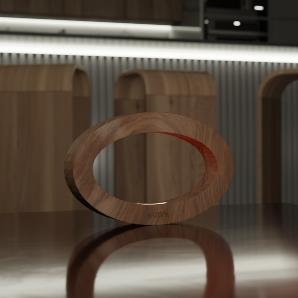 Handcrafted Walnut Lamp - 019
