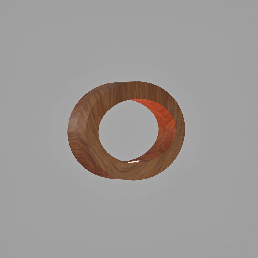 Handcrafted Walnut Lamp - 019