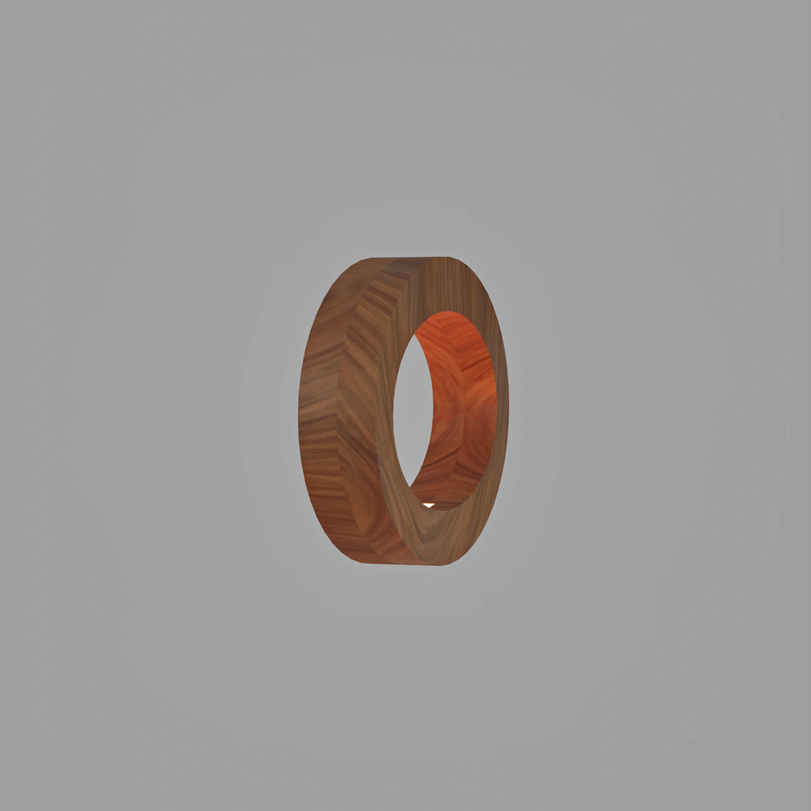 Handcrafted Walnut Lamp - 019