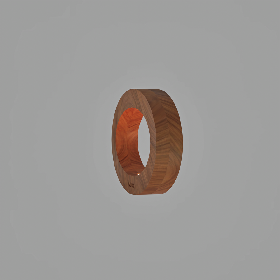 Handcrafted Walnut Lamp - 019