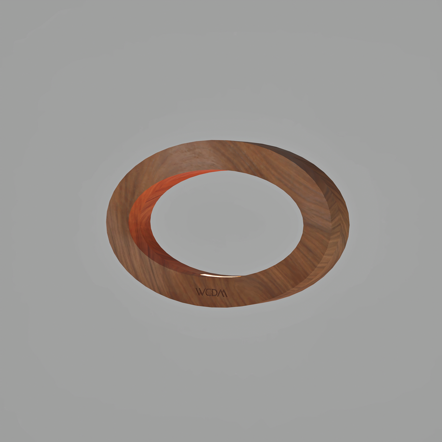 Handcrafted Walnut Lamp - 019