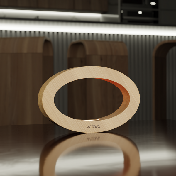 Handcrafted Oak Rotatable Wooden Oval Lamp