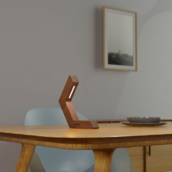 Handcrafted Walnut Lamp - 020