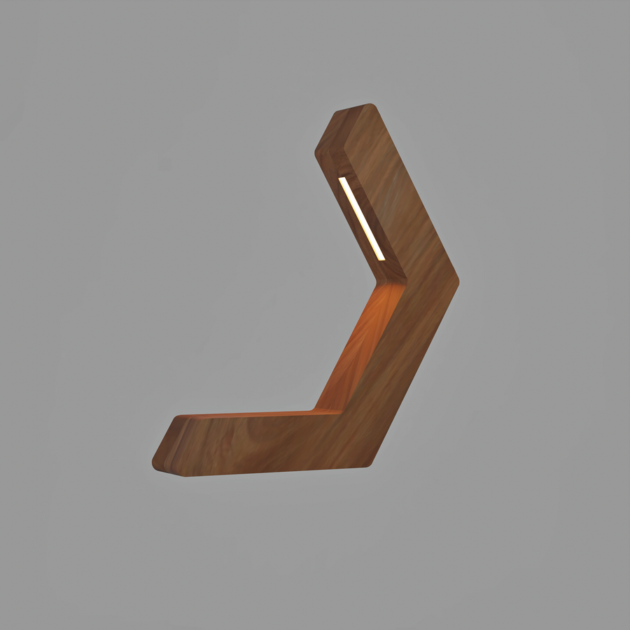 Handcrafted Walnut Lamp - 020